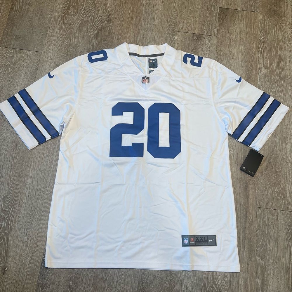 Nike White and Blue Men's Jersey